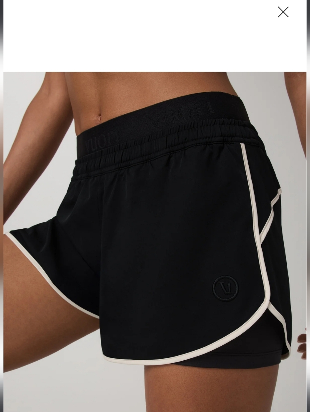 Black Women's Vuori Shorts with Contrast Trim
